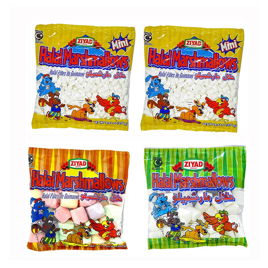 Ziyad Gourmet Halal Marshmallows Variety Pack - includes 4