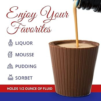 Belgium Creamy Milk Chocolate Liquor / Liqueur Cups - includes 320 Milk Chocolate Ready to Fill Cups, Mini Dessert Shells