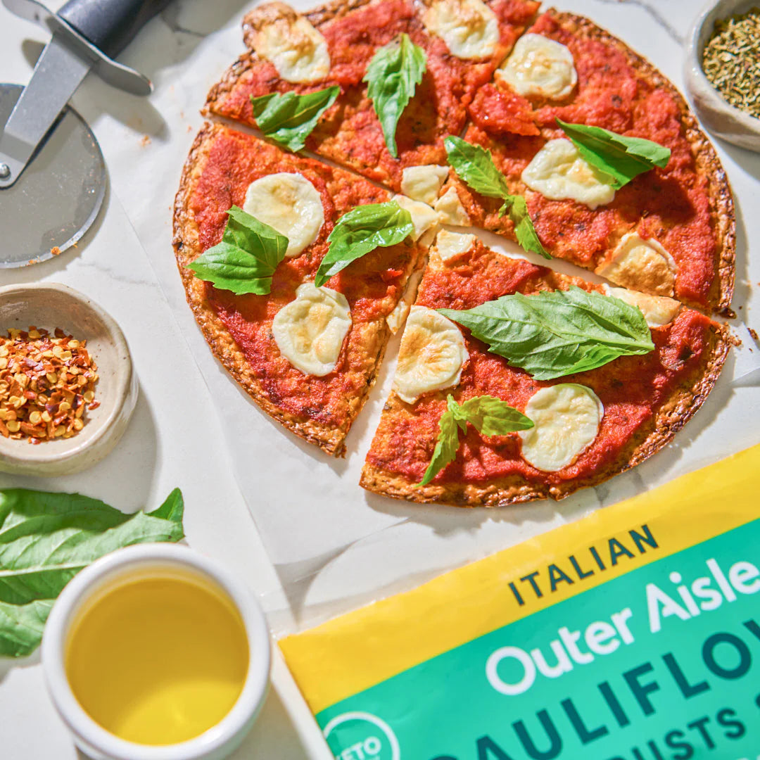 OUTER AISLE Cauliflower Pizza Crusts - Italian - Keto, Gluten Free - Pack of 10