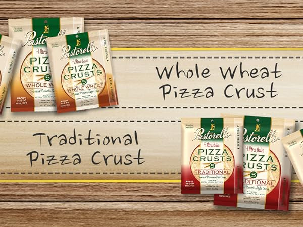 Pastorelli Family Pizza Party Set -Includes 3 Whole Wheat Pizza Crusts 12“, 6 Traditional Pizza Crusts 12”, Italian Chef Pizza Sauce, Savory Pizza Seasoning