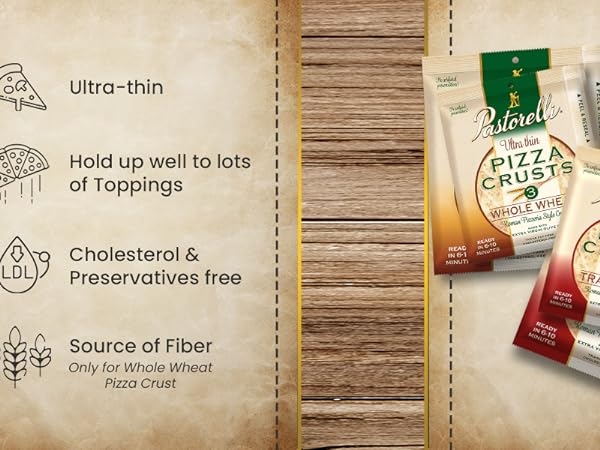 Pastorelli Family Pizza Party Set -Includes 3 Whole Wheat Pizza Crusts 12“, 6 Traditional Pizza Crusts 12”, Italian Chef Pizza Sauce, Savory Pizza Seasoning