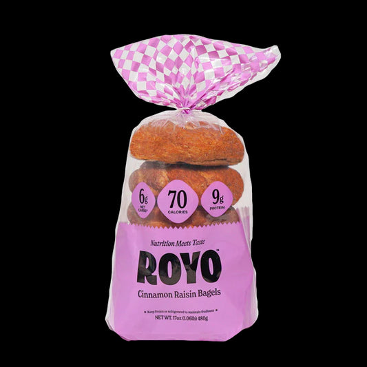 Royo Bread Co Low Carb New York Bagels - Cinnamon Raisin - Pack of 3