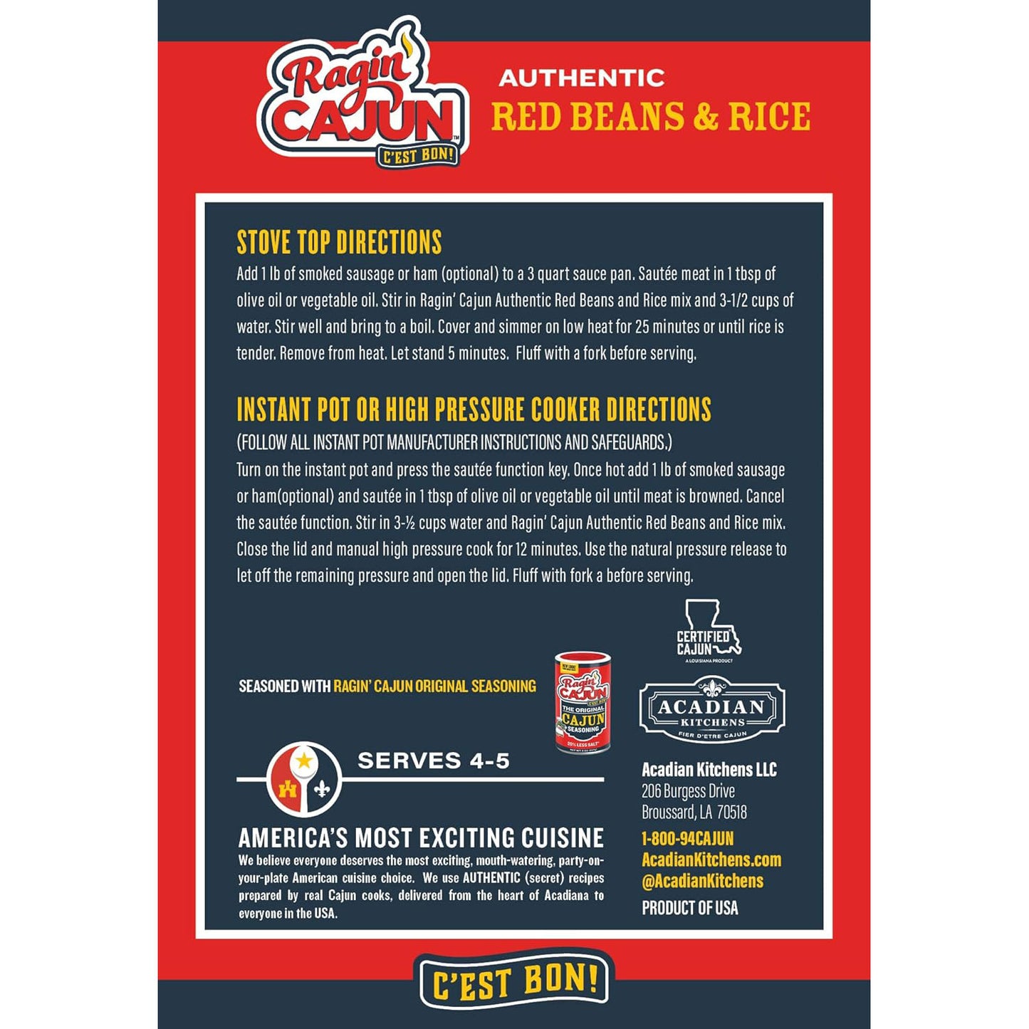 Ragin Cajun Red Beans and Rice Mix