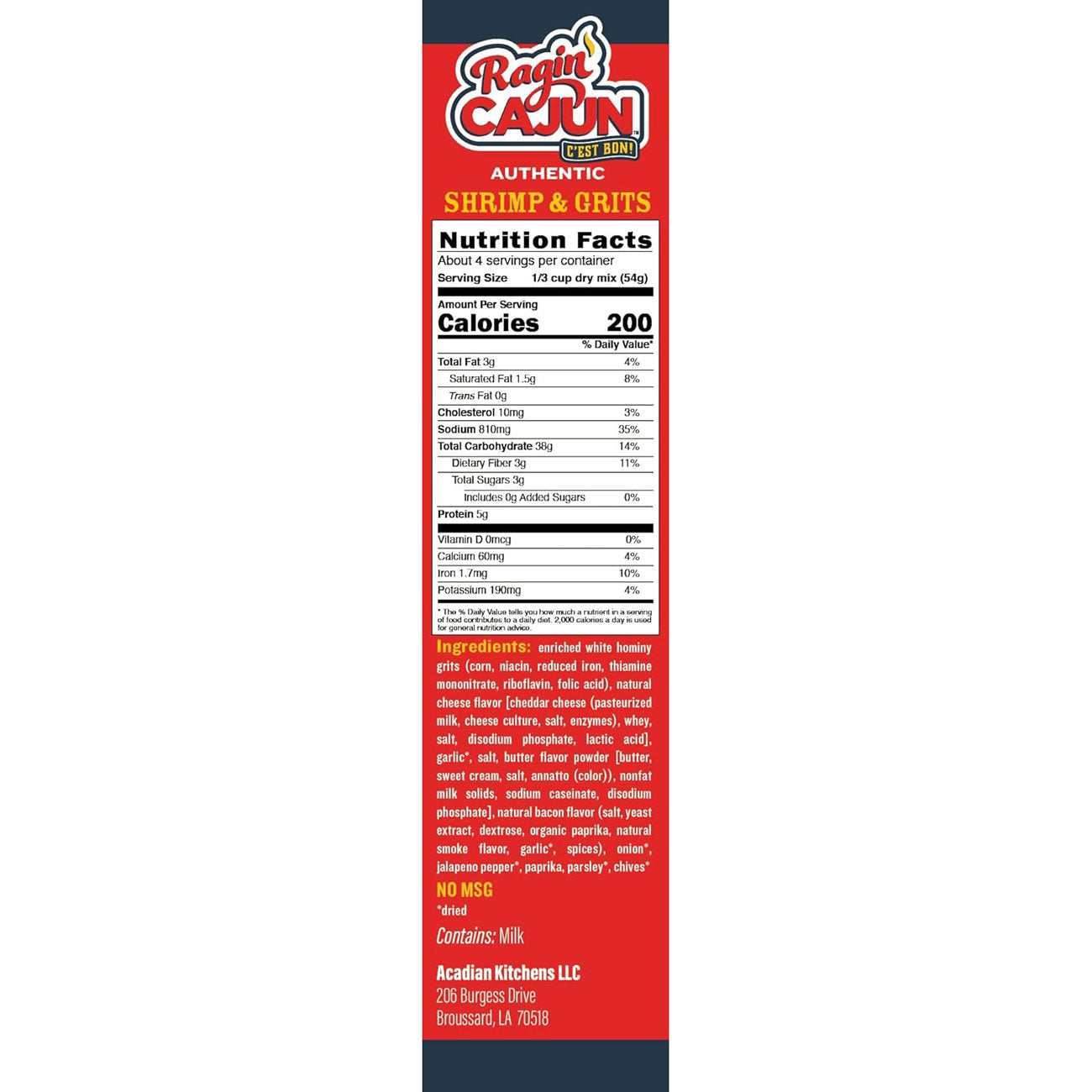 Ragin Cajun Shrimp and Grits Mix