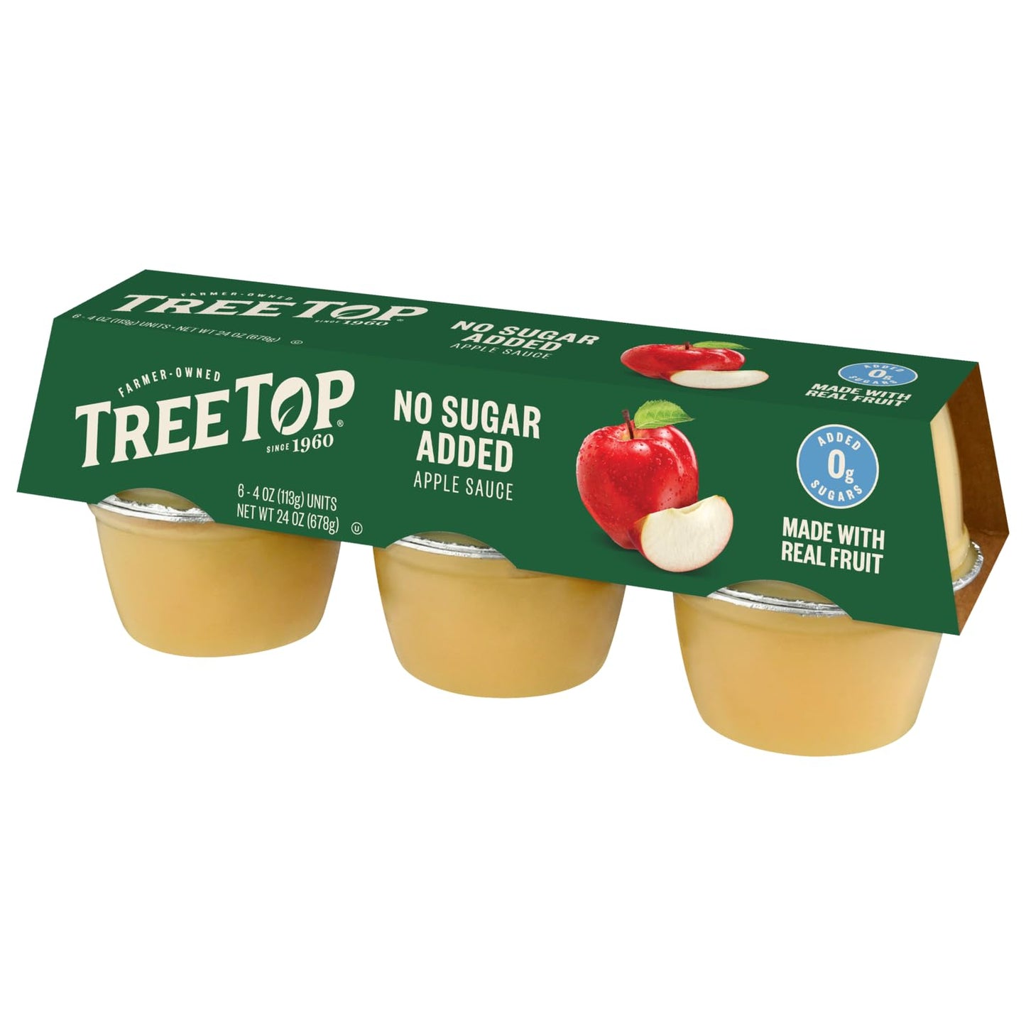 Tree Top No Sugar Added Organic Apple Sauce, 6 Count - Pack of 6
