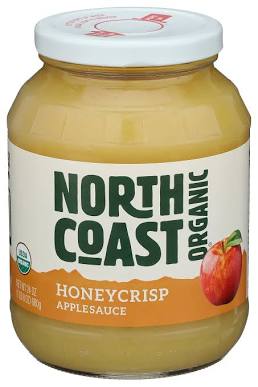 North Coast Organic Honeycrisp Apple Sauce, No Added Preservatives, No Added Sugar, Kosher, USDA Certified Organic, Gluten Free & Non-GMO, 24 oz - Pack of 6