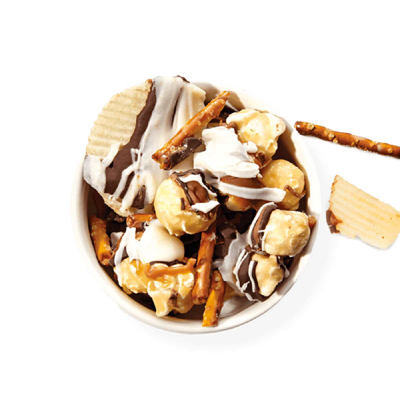 Funky Chunky Gourmet Popcorn Sampler Variety - Sea Salt Caramel, Nutty Choco Pop, Peanut Butter Cup, Chip Zel Pop, and Chocolate Pretzel - 2 oz - Pack of 5