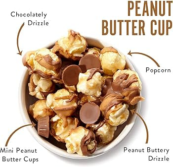 Funky Chunky Gourmet Popcorn Gift Set - Sea Salt Caramel, Peanut Butter Cup, Nutty Choco Pop, Chocolate Pretzel & Chip Zel Pop, 5 oz Bags (4) & 19-Ounce Canisters (4) Variety - Pack of 8