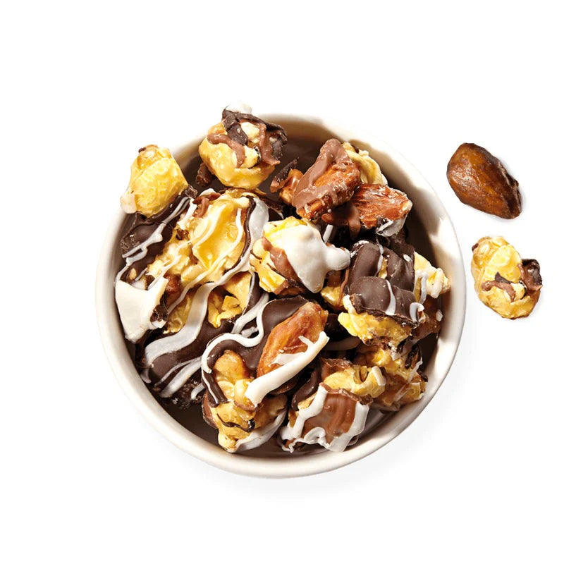 Funky Chunky Gourmet Popcorn Sampler Variety - Sea Salt Caramel, Nutty Choco Pop, Peanut Butter Cup, Chip Zel Pop, and Chocolate Pretzel - 5 oz - Pack of 5