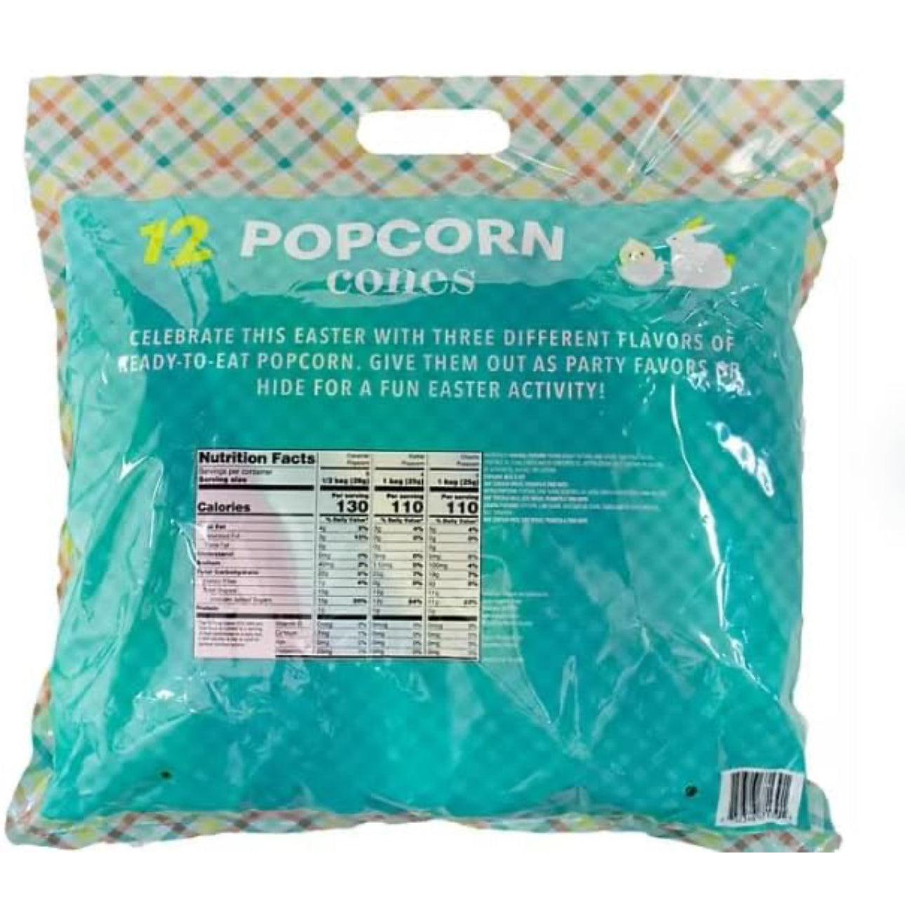 Popcorn Variety Cones, Non-GMO - Kettle Corn, Caramel Corn, Confetti Corn - Pack of 12