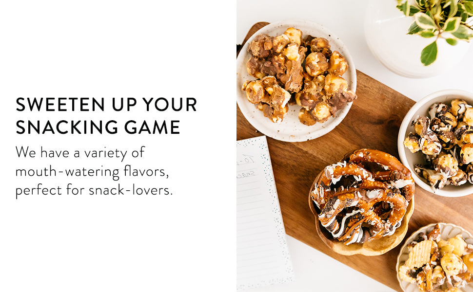 Funky Chunky Gourmet Popcorn Gift Set - Sea Salt Caramel, Peanut Butter Cup, Nutty Choco Pop, Chocolate Pretzel & Chip Zel Pop, 5 oz Bags (4) & 19-Ounce Canisters (4) Variety - Pack of 8