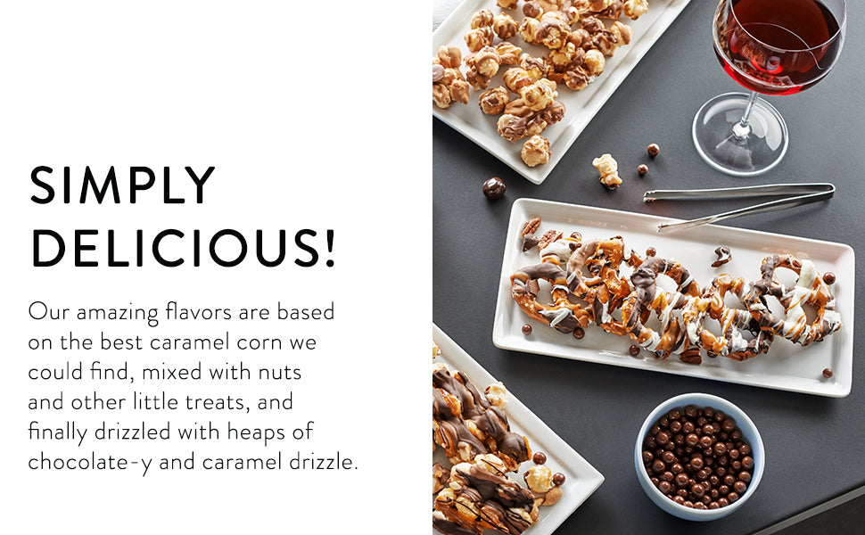 Funky Chunky Gourmet Popcorn Gift Set - Sea Salt Caramel, Peanut Butter Cup, Nutty Choco Pop, Chocolate Pretzel & Chip Zel Pop, 5 oz Bags (4) & 19-Ounce Canisters (4) Variety - Pack of 8