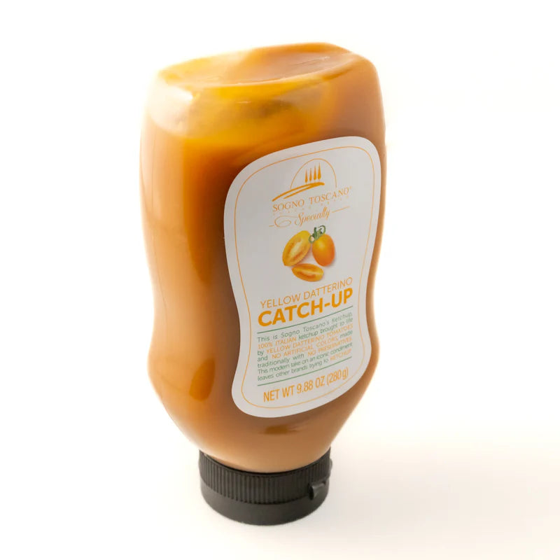 Sogno Toscano Italian Yellow Datterino Tomatoes Ketchup, Made with 100% Italian Tomatoes, 9.88 oz, No preservatives, No Artificial Flavors, Non-GMO  - Pack of 2
