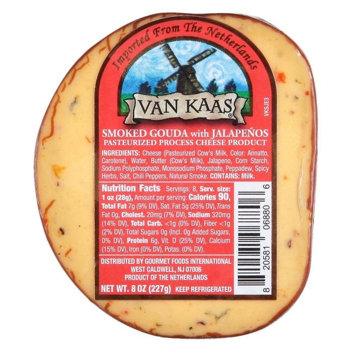 Van Kaas Smoked Jalapeno Gouda -10 lb
