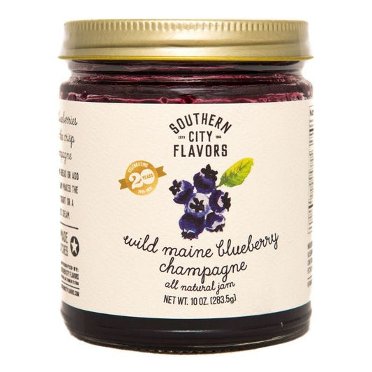 Southern City Flavors Wild Maine Blueberry Champagne Jam - 12/Case
