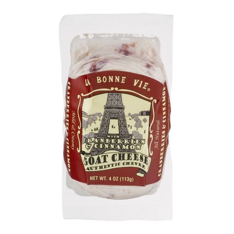 Cranberry Cinnamon Goat Cheese, La Bonne Vie - 4 oz  - Pack of 4