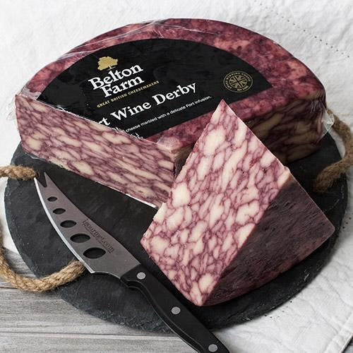 Belton Farm Port Wine Derby Cheese, 8 Oz