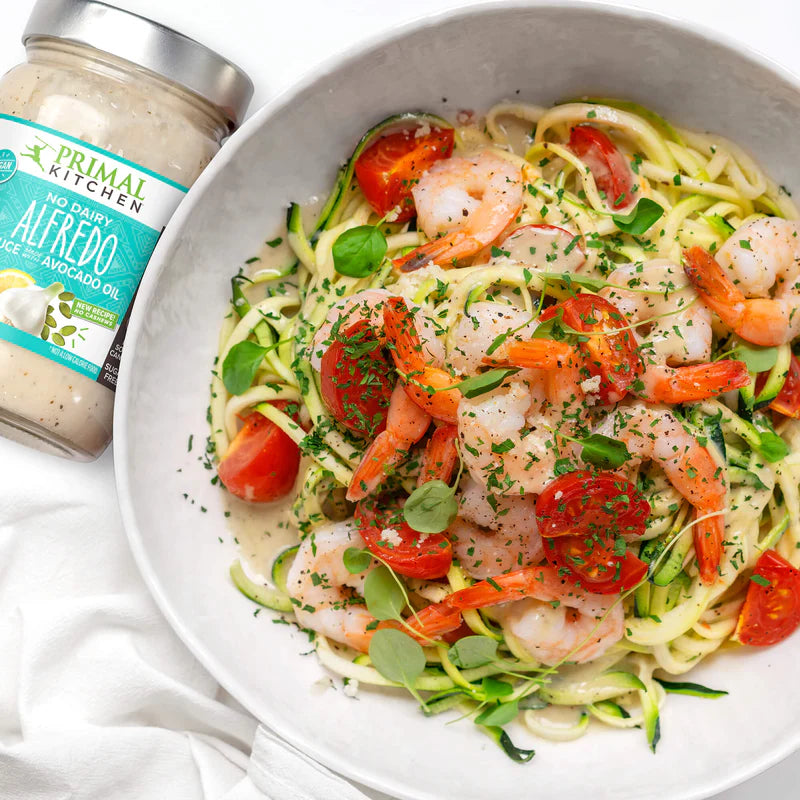 Primal Kitchen Alfredo Pasta Sauce, Gluten Free , No Dairy - Added Sugar, Includes Original and Garlic Alfredo Sauce - Pack of 2