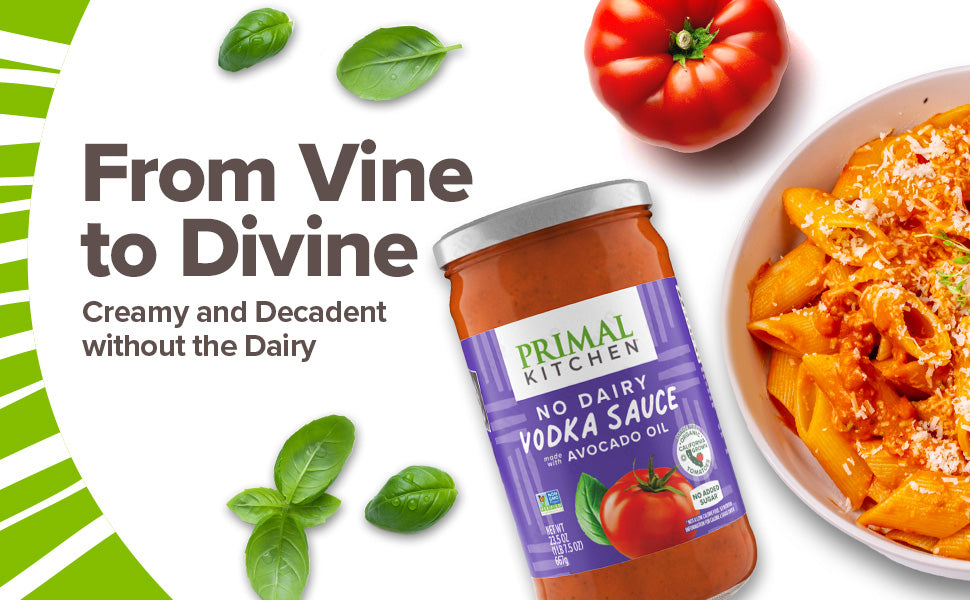Primal Kitchen Vodka Pasta Sauce, Gluten Free, No Dairy - Added Sugar - Pack of 2