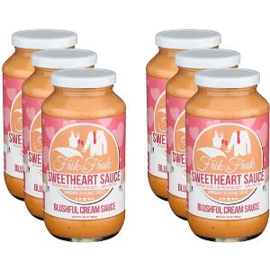 Frik & Frak Creamy Pasta Sauce - No Sugar Added, No Preservatives, Gluten Free, 36 Month Shelf Life, Artisan Small Batch Crafted Pasta Sauces, Sweetheart Sauce, 24 Oz Jars - Pack of 6