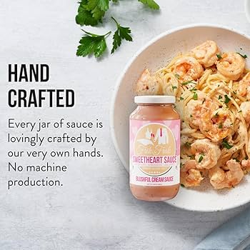 Frik & Frak Creamy Pasta Sauce - No Sugar Added, No Preservatives, Gluten Free, 36 Month Shelf Life, Artisan Small Batch Crafted Pasta Sauces, Sweetheart Sauce, 24 Oz Jars - Pack of 6