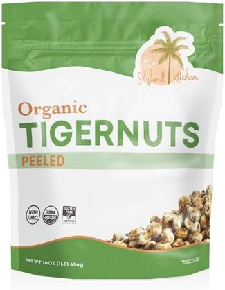 Skyland Kitchen Organic Peeled Tigernuts, Gluten-Free, Vegan, Paleo Friendly, High Fiber, Non-GMO  - 16 oz