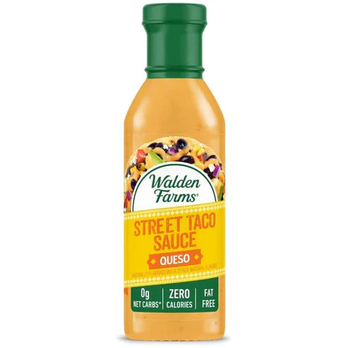 Walden Farms Street Taco Sauce Queso - Calorie-Free, Gluten-Free, Low Carb, Keto-Friendly, Sugar-Free, Creamy Queso Flavor, 12 oz each - Pack of 2