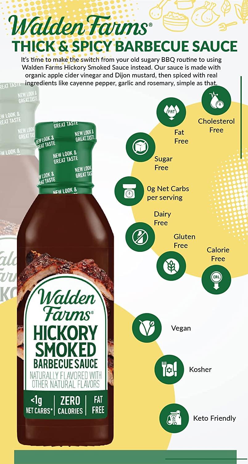 Walden Farms Bbq Sauce Variety - Hickory Smoked Barbecue, Original Barbecue, Honey Barbecue, 12 oz - Pack of 3