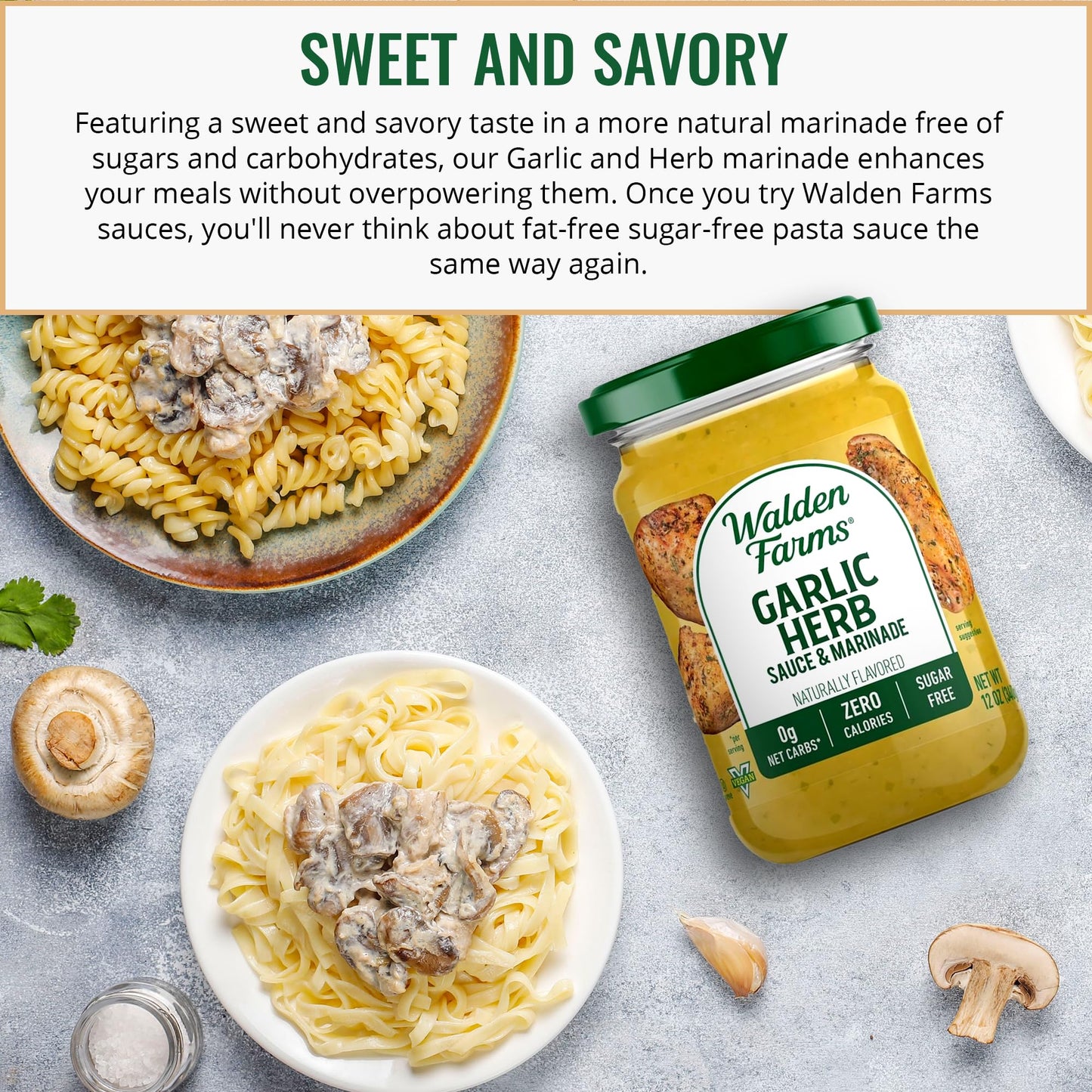 Walden Farms Pasta Sauce Variety - Garlic & Herb Pasta Sauce, Pasta Sauce Alfredo, Pasta Sauce Tomato and Basil, 12 oz - Pack of 3