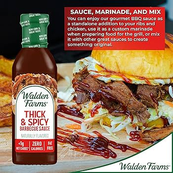 Walden Farms Bbq Sauce Variety - Hickory Smoked Barbecue, Thick and Spicy Bbq, Original Barbecue, Honey Barbecue, 12 oz - Pack of 4