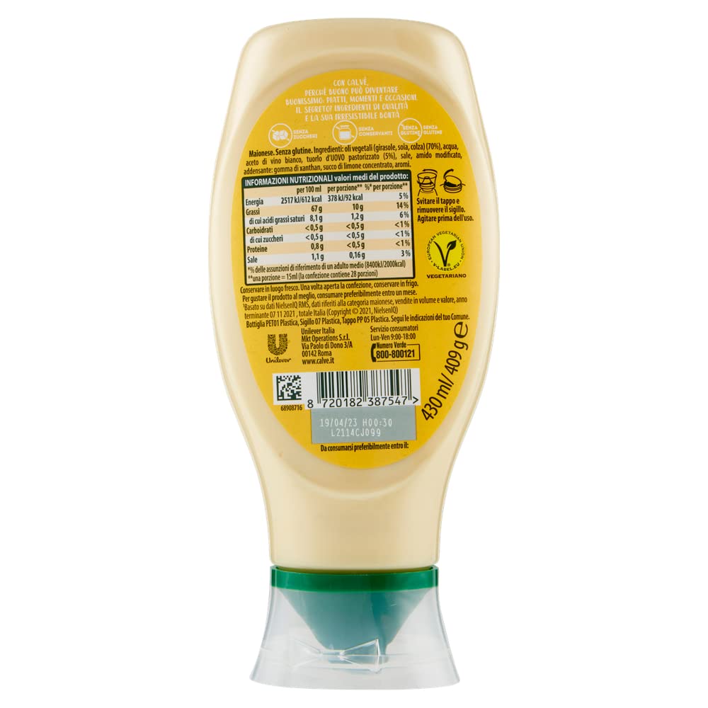 Calvé Italian Classica Gluten Free Italian Mayonnaise - 8.8 oz, Imported from Italy - Pack of 2