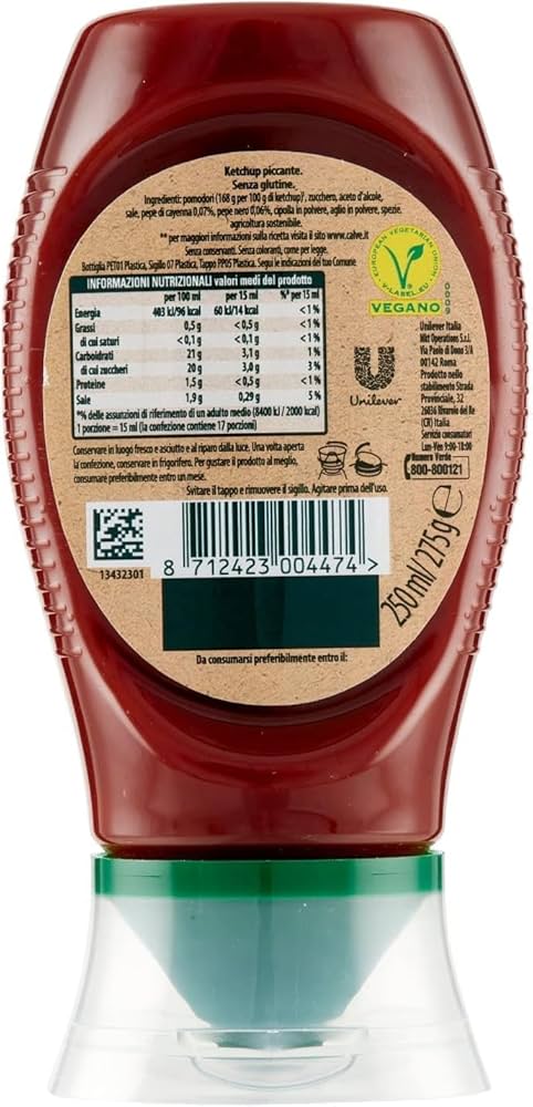 Calvé Italian Sauces - Ketchup Extra Piccante, Salsa Agrodolce, Salsa Rosa, Senape Gourmet Sauce - 8.8 oz, Imported from Italy - Pack of 4