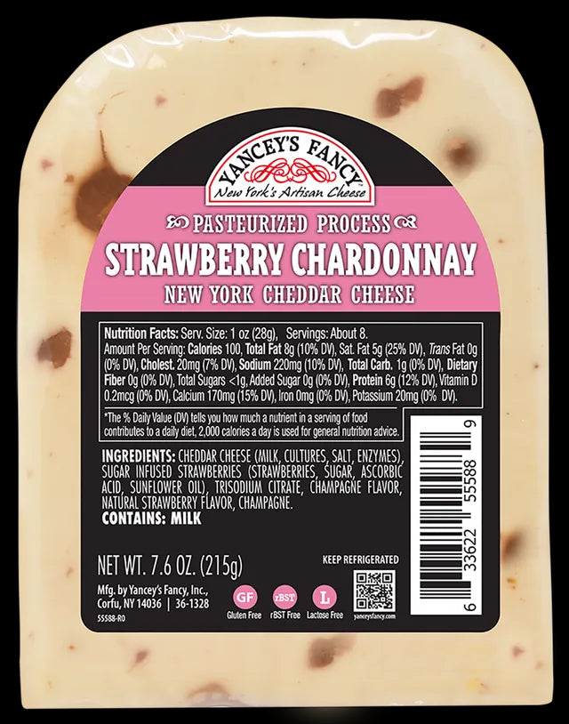 Yancey's Fancy Strawberry Chardonnay Cheddar Cheese, 7.6 oz