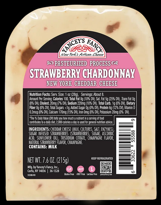 Yancey's Fancy Strawberry Chardonnay Cheddar Cheese, 7.6 oz