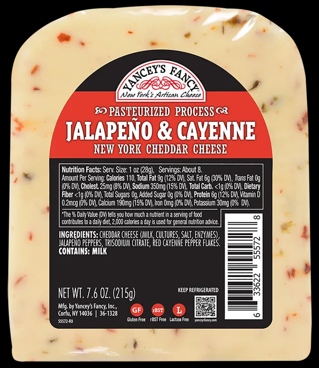 Yancey's Fancy Jalapeno & Cayenne Cheddar Cheese, 7.6 oz