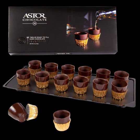 Vegan Certified Parve Chocolate Liquor & Dessert Shot Cups - includes 12