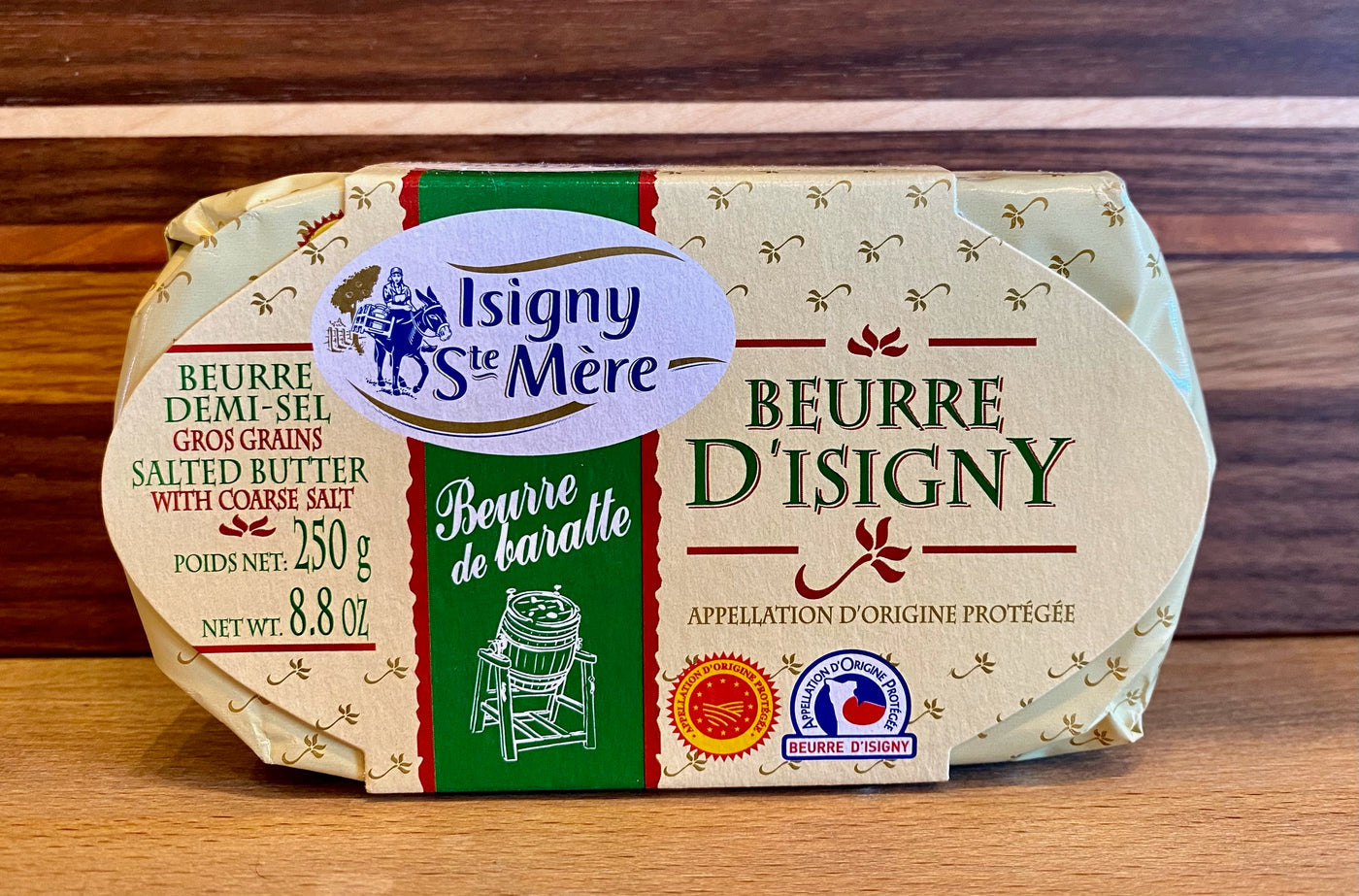 Isigny Beurre de Baratte Butter, Salted - 8.8 oz - 20/Case