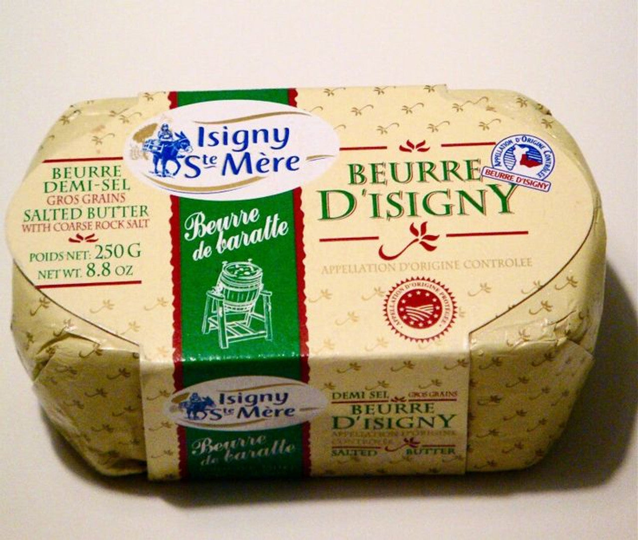 Isigny Beurre de Baratte Butter, Salted - 8.8 oz - 20/Case