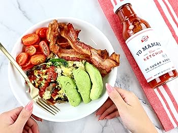 Keto Classic Ketchup by Yo Mama's Foods – Pack of 2 - No Sugar Added, Low Carb, Vegan, Gluten Free
