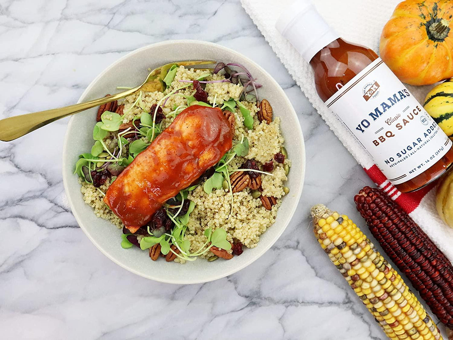 Yo Mama’s Foods Low Carb Condiments Gift Set | Includes (1) Buffalo Sauce, (1) Classic Ketchup, (1) BBQ Sauce | Keto-Paleo | All-Natural | Gluten-Free and Made from Fresh Ingredients