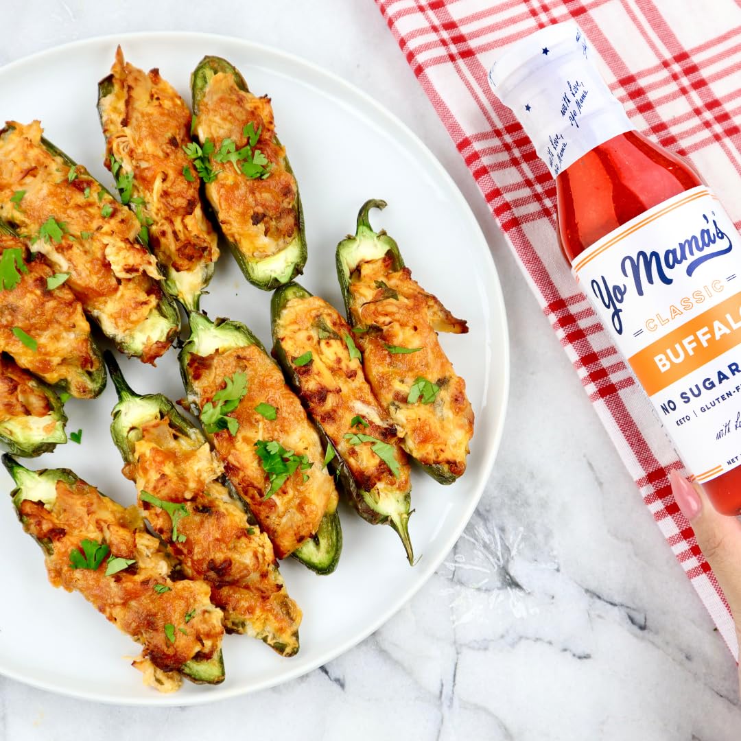 Keto Buffalo Dipping, Marinade & Wing Sauce by Yo Mama's Foods – Pack of 2 - No Sugar Added, Low Carb, Vegan, Gluten Free