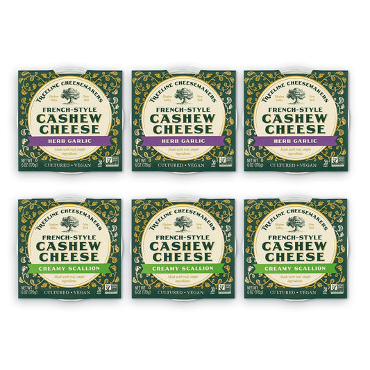 Treeline French Style Cheese, Vegan - Herb Garlic, Scallion - Pack of 6