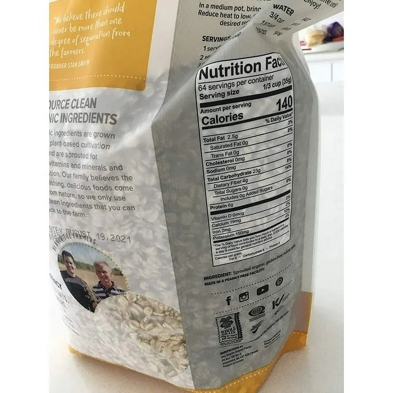 One Degree Gluten Free Sprouted Rolled Oats - 5 lb