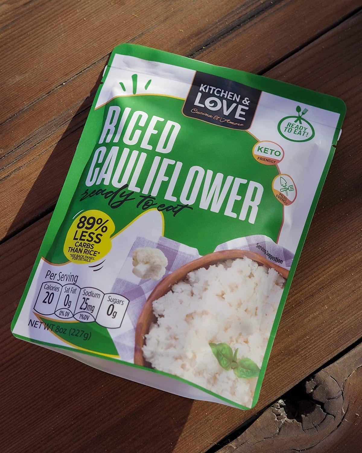 Kitchen & Love Organic Riced Cauliflower, 8 oz (6 Pack)