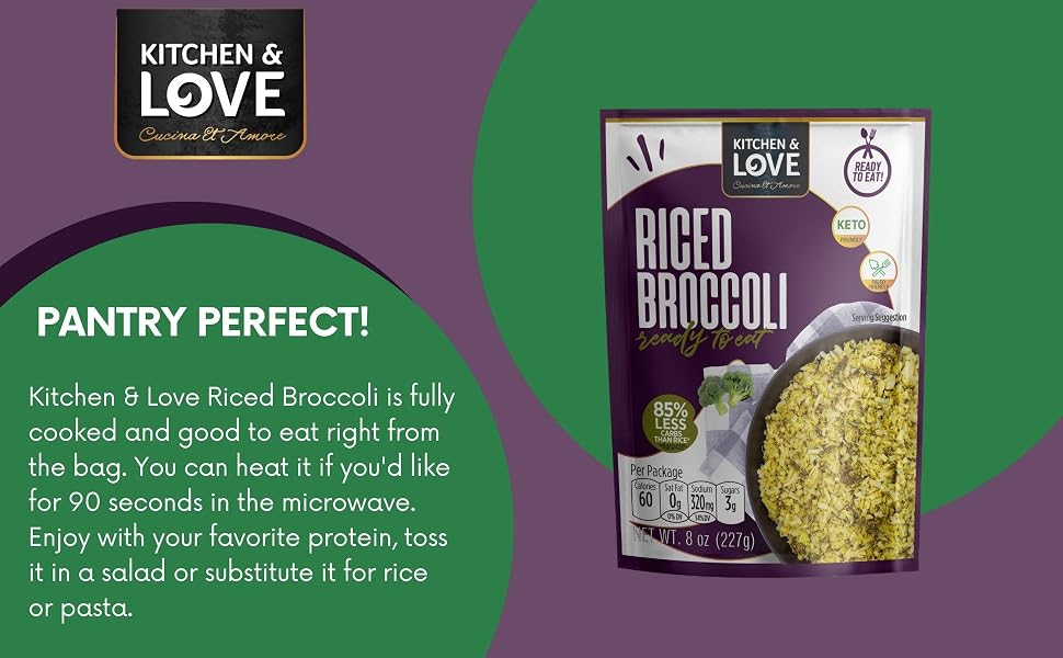Kitchen & Love Riced Broccoli 8 oz (6 Pack)