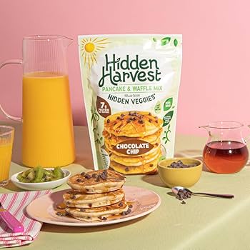 Hidden Harvest Pancake & Waffle Mix, Chocolate Chip - Non-GMO, 20 oz - Pack of 2