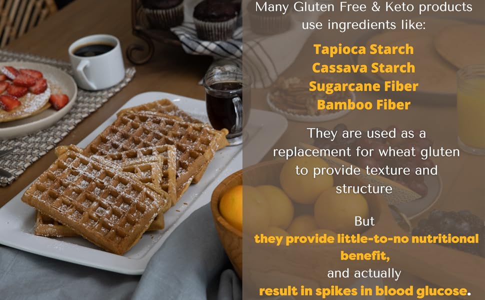 TruEats Pancake & Waffle Mix - Diabetic Friendly, Protein & Fiber Rich, Low Glycemic & Gluten Free, No Sugar Added, Vegan Friendly, Dairy Free, Plant Based, Sweetened with Monk Fruit Sweetener - Pack of 2