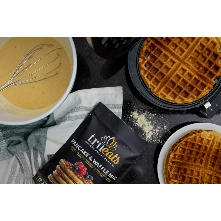 TruEats Pancake & Waffle Mix - Diabetic Friendly, Protein & Fiber Rich, Low Glycemic & Gluten Free, No Sugar Added, Vegan Friendly, Dairy Free, Plant Based, Sweetened with Monk Fruit Sweetener - Pack of 2
