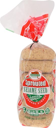 Alvarado Street Bakery Organic Sprouted Wheat Sesame Bagels -20 oz -each - 6/Case