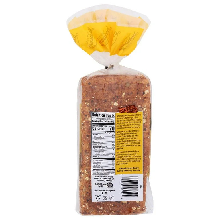 Alvarado Street Bakery Alvarado St. Bakery Thin Sliced Sprouted Wheat Sonoma Seeds Bread - Pack of 6